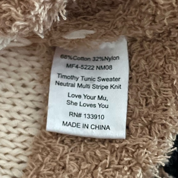 NWT Show Me Your MUMU Timothy Tunic Sweater in Neutral Stripe - Picture 5 of 8